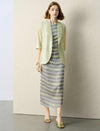 Light Green Sheer 3/4 Sleeve Blazer