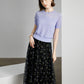 Black Mesh Floral Midi Skirt