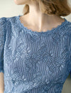 Lace Puff Sleeve Sheath Mini Dress
