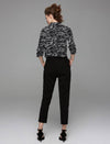 Crackle Print Tie Neck Blouse