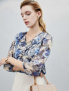 Floral Ruffled 3/4 Sleeve Blouse
