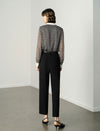 Black High-Waisted Tapered Pants