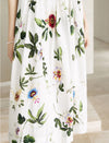 Round Neck Short Sleeve Floral Print Midi Dress