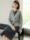 Wool Blend Sequin Cable Knit Cardigan
