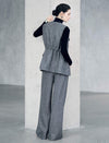 Textured Button Front Sleeveless Utility Vest