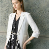 Elegant Three-Quarter Sleeve Blazer - White