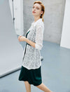 White Lace Cutout Blouse