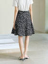 Leopard Heart Print Flared Skirt