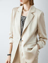 Satin Texture Single Breasted Blazer