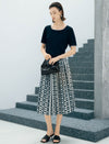 Black Contrast Trim Short Sleeve Knit Top