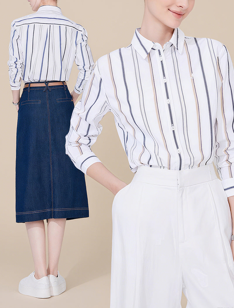 Striped Button-Down Shirt