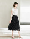 Embellished Neck Keyhole Detail Cap Sleeve Top