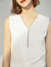V-Neck Silver Tassel Tank Top