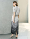 Ocean Breeze High-Waist Midi Skirt