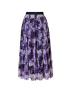 Tie-Dye Pleated Midi Skirt