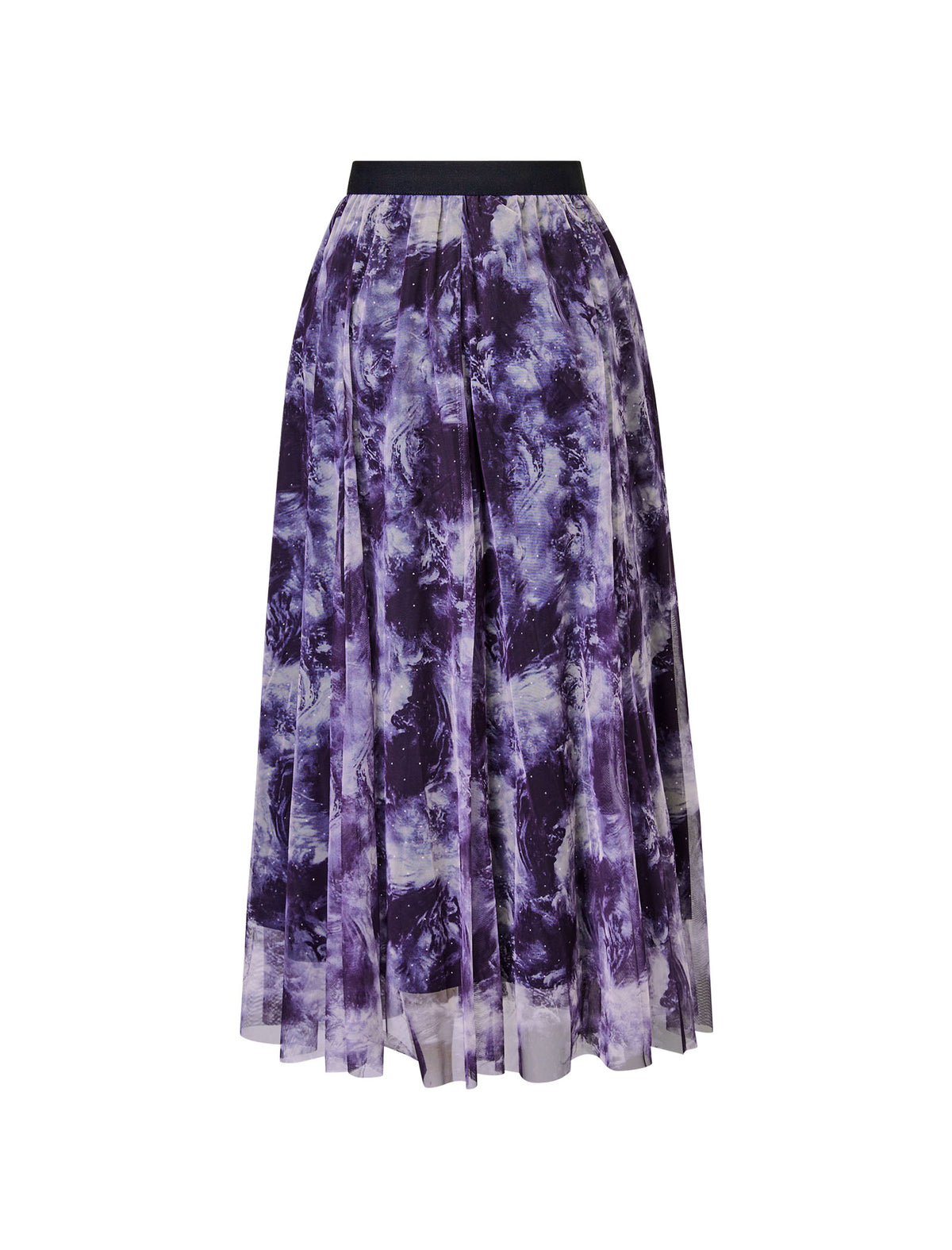 Tie-Dye Pleated Midi Skirt