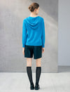 Wool Blend Hooded V-Neck Relaxed Sweater