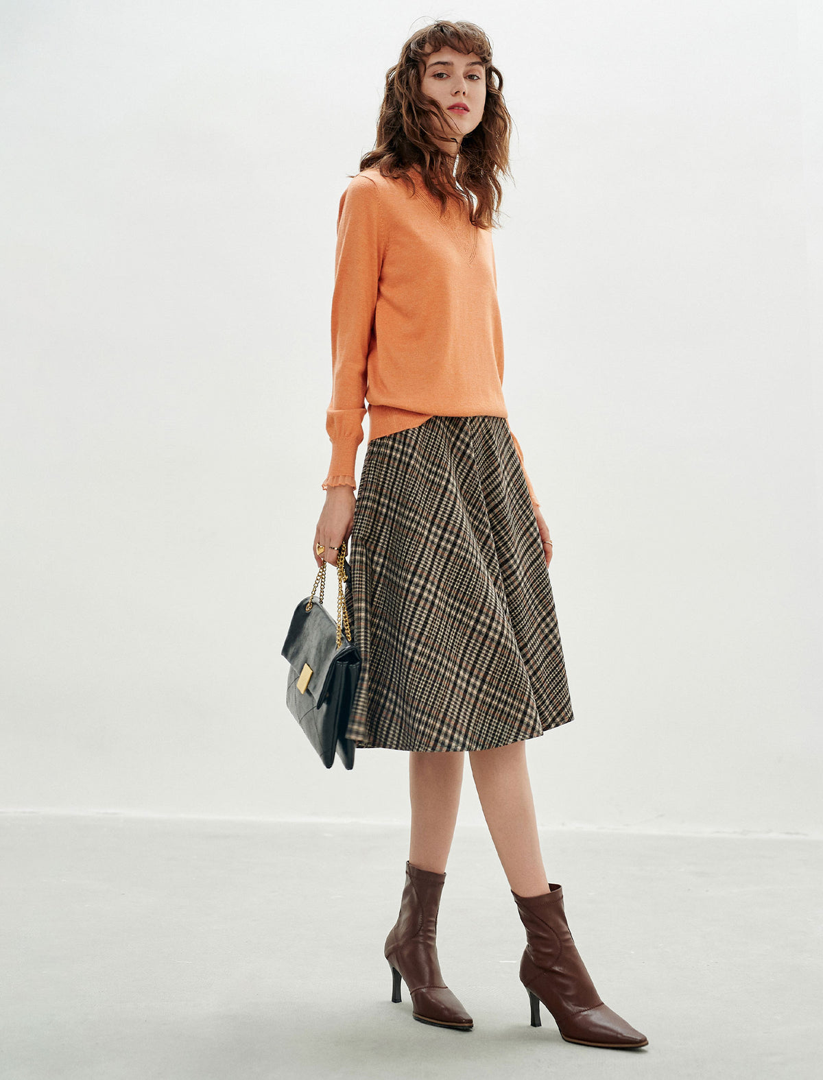 Classic Plaid Fitted Skirt
