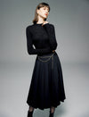 Pleated A-Line Midi Skirt
