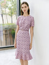 Lilac Lace Mermaid-Hem Dress