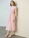 Tencel Linen Blend Belted Midi Dress