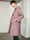 Wool Blend Collared Double-Breasted Pocket Coat
