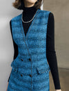 Wool Blend Jacquard Double-Breasted Pocket Dress