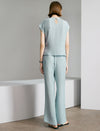 Crinkle Satin‑Feel Wide‑Leg Air Pants