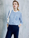 Blue Geometric Print Blouse