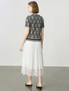 Floral Jacquard Short-Sleeve Knit Top