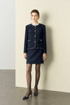Navy Blue Tweed Jacket