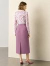 Gathered Neck Keyhole Long Sleeve Blouse