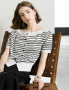 Classic Striped Short Sleeve Knit Top