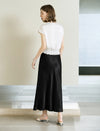 Elegant White V-Neck Twist Front Satin Top