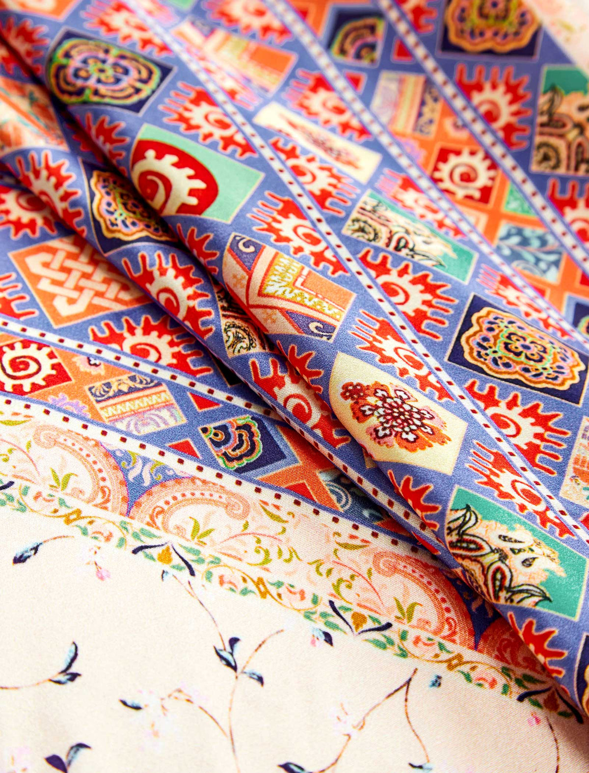 Nomad Mosaic 100% Mulberry Silk Square Scarf