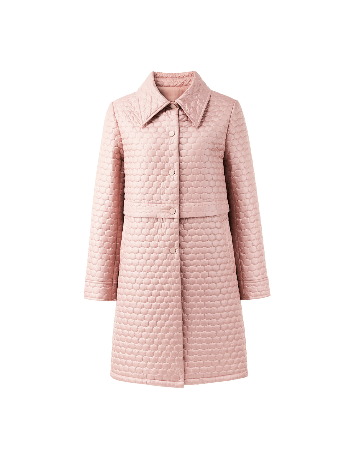 Collared Button-Front Padded Coat