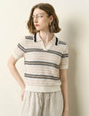 The Effortless Pointelle Stripe Polo