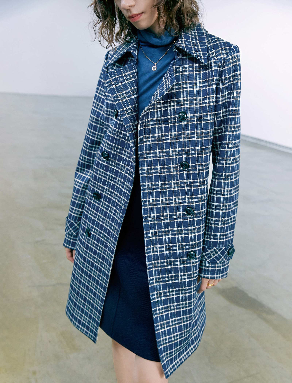 Collared Double-Breasted Belted Relaxed Trench Coat