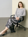Satin Tie-Dye Midi Skirt