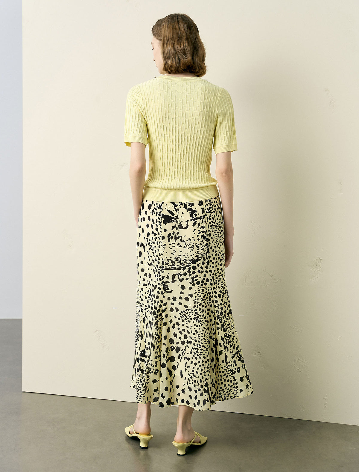 Leopard Print Fishtail Midi Skirt