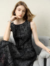 Venetian Nocturne Jacquard Mesh Midi Dress