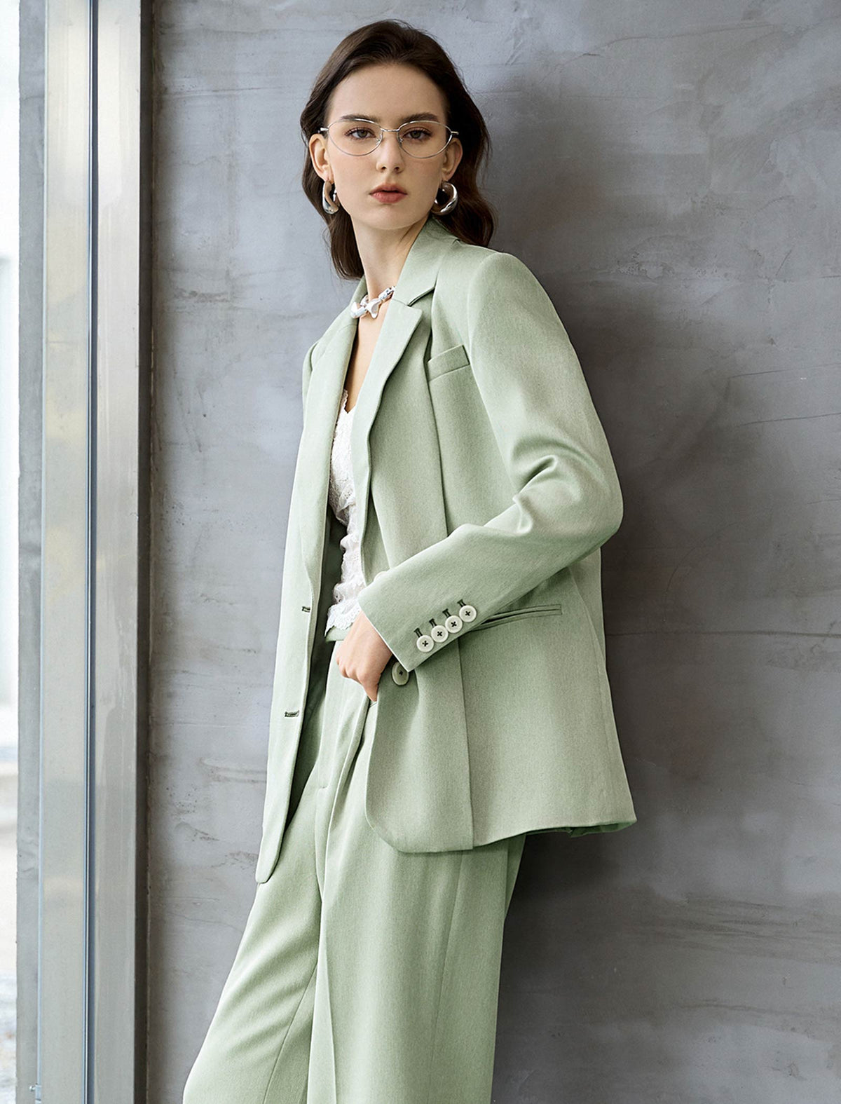 Sage Green Tailored Blazer