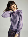Ruffled Mock Neck Puff Sleeve Sweater
