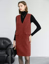 Wool Blend Sleeveless Midi Vest Dress