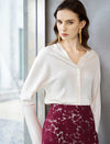 Satin V-Neck Blouse