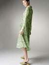 Print Pleated Shirt Dress