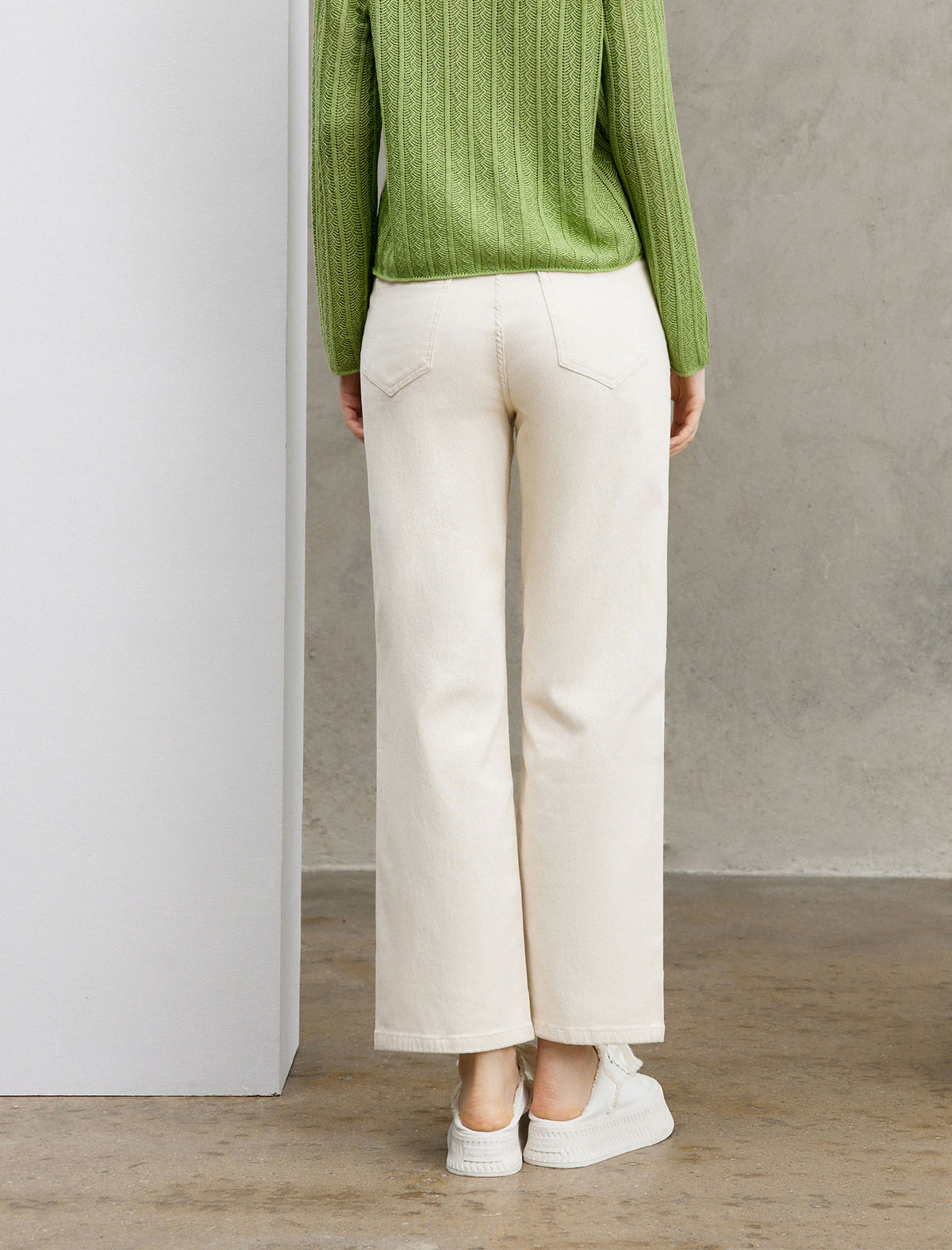 High‑Waist Wide‑Leg Cotton Jeans