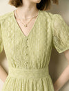 Lace V-Neck Midi Dress