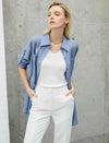 Tencel Light Blue Drawstring Shirt