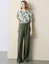 Linen Wide-Leg Drawstring Pants